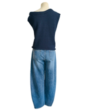 Load image into Gallery viewer, ON THE BRINK ASYM TOP navy