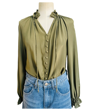 Load image into Gallery viewer, EDIT SILK BLOUSE khaki