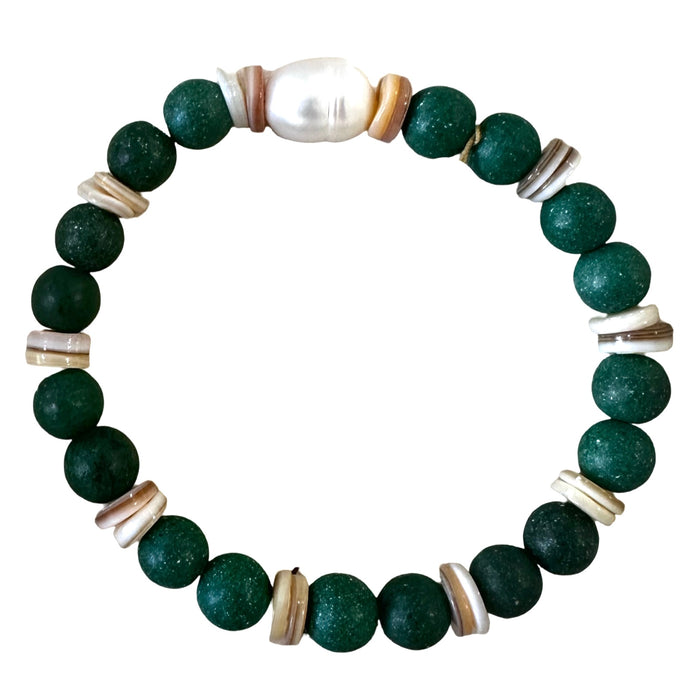 PEARL + HOWILITE BRACELET by DAISY LOURDES BIJOUX