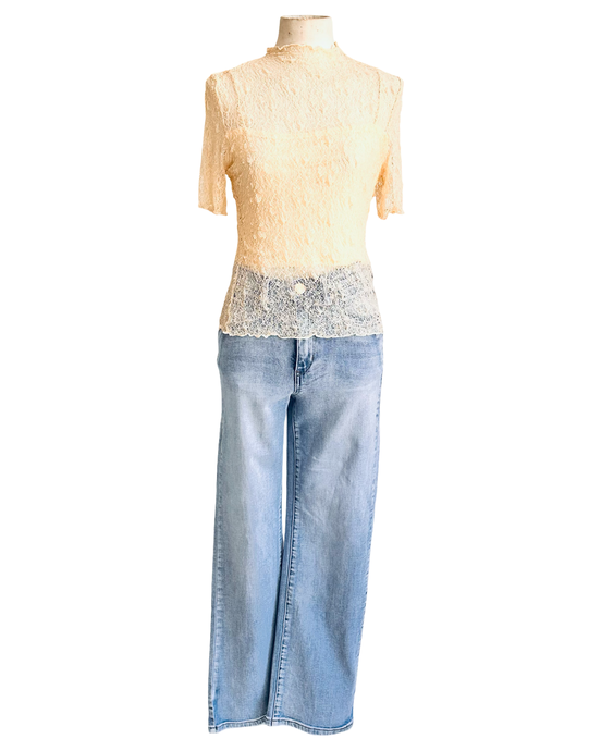 GLANCE TOP bisque lace