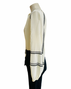TAYA BLOUSE black and cream