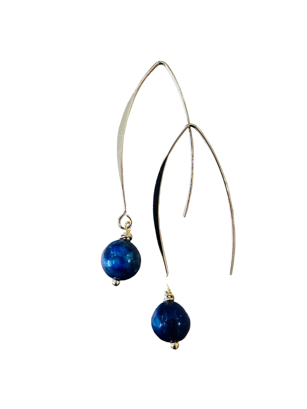 LAPIS DROP earrings 18K gold by DAISY LOURDES BIJOUX