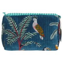 Load image into Gallery viewer, TEAL BLUE PANTHER zip pouch LARGE