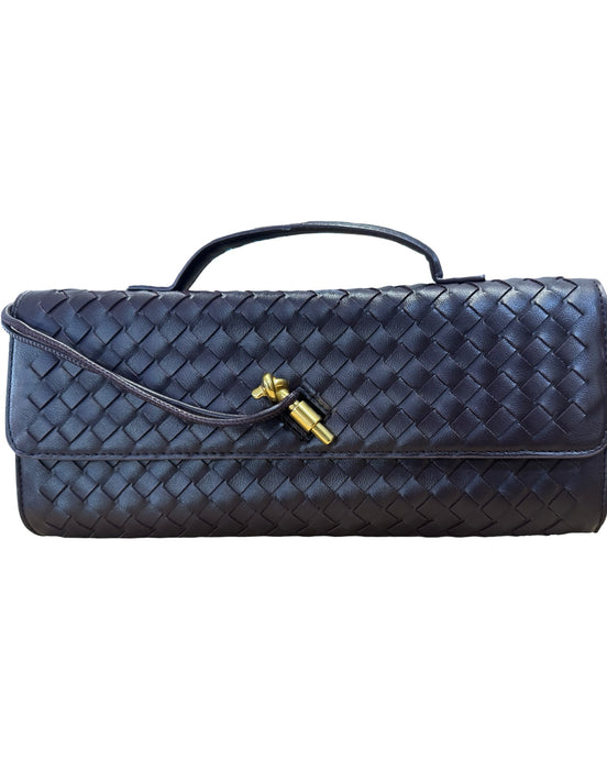 FIRENZE WOVEN CLUTCH brown