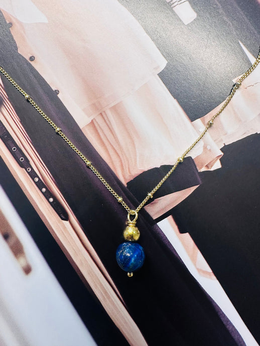 LAPIS LOVE PENDANT NECKLACE by DAISY LOURDES BIJOUX