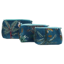 Load image into Gallery viewer, TEAL BLUE PANTHER zip pouch LARGE