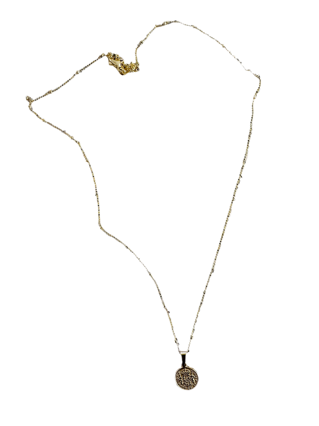 RUSTIC PETITE CHARM 18k gold fine chain necklace by DAISY LOURDES BIJOUX