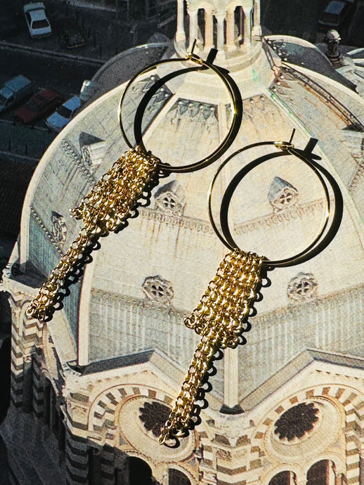 CHAIN HOOP earrings 18K gold