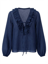 Load image into Gallery viewer, BAR IN MADRID BLOUSE navy