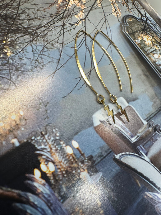 BOLT DROP earrings 18K gold