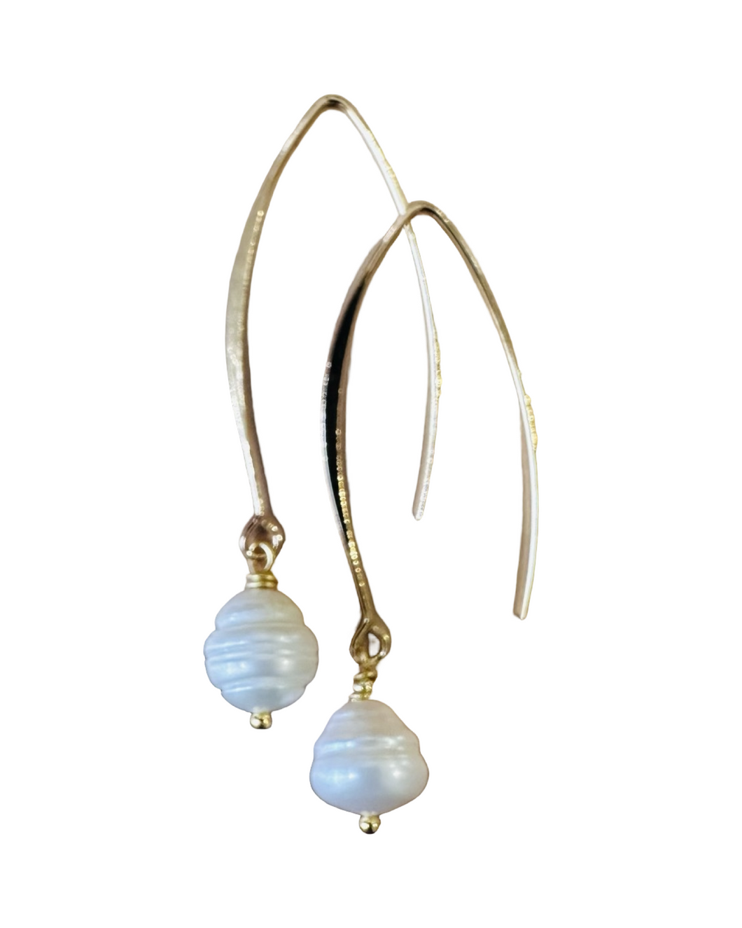 CIRCLE FRESHWATER PEARL DROPS earrings 18K gold by DAISY LOURDES BIJOUX