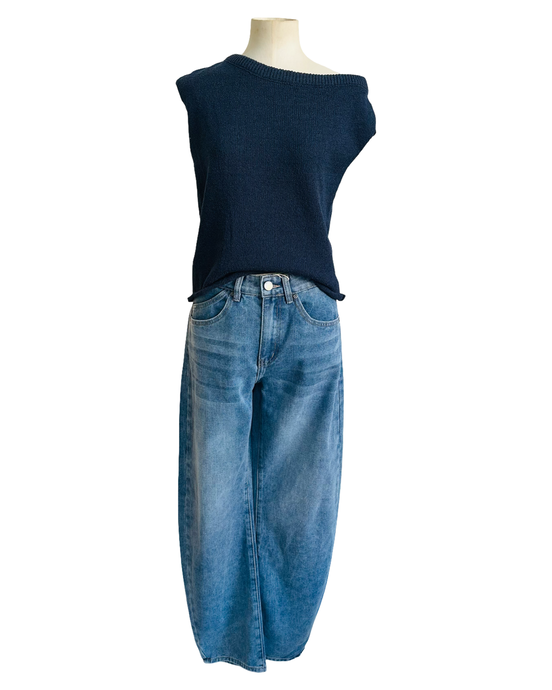 ON THE BRINK ASYM TOP navy