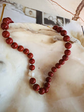 Load image into Gallery viewer, RED JASPER AND PEARL NECKLACE by DAISY LOURDES BIJOUX