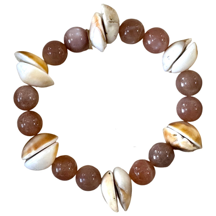 SUNSTONE+SHELL BRACELET by DAISY LOURDES BIJOUX