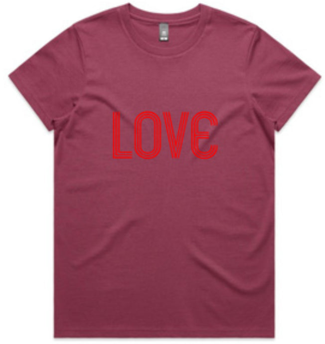 LOVE TEE SHIRT plum