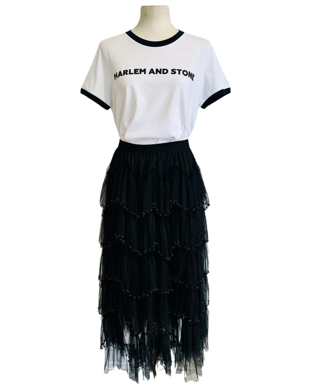 HARLEM AND STONE RETRO TEE white