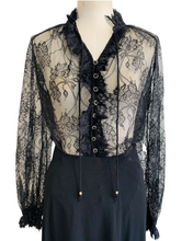Load image into Gallery viewer, WILD AS FRIDAY NIGHT black lace blouse