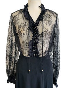 WILD AS FRIDAY NIGHT black lace blouse