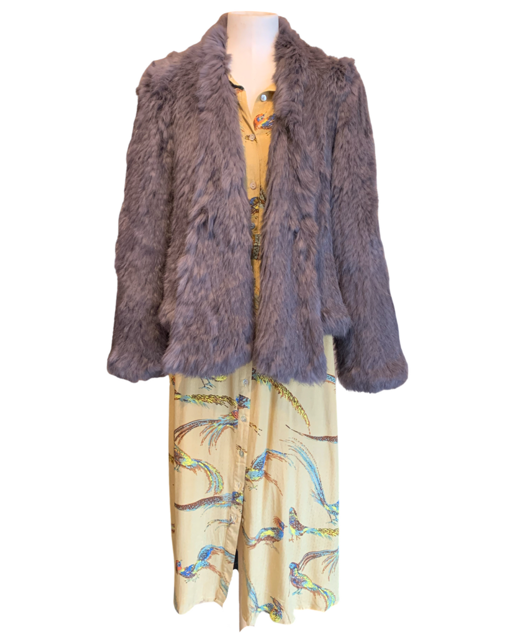 RABBIT FUR COAT smoke